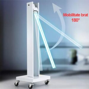 Lampa UV-C germicida profesionala cu brat mobil, telecomanda, timer, cadru metalic, 150W