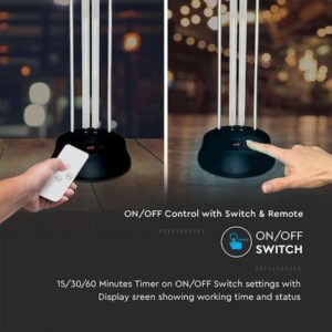 Lampa UV-C germicida cu ozon, telecomada, timer si senzor de prezenta, V-TAC, 38W - 60 mp