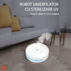 Robot umidificator mobil cu raze UV-C si aromaterapie, protectie anti-coliziune, acumulator, 3W (1)