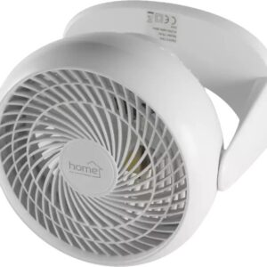 Ventilator de masa Home, fixare si pe perete, 50W, diametru elice 23 cm, 3 trepte de viteza, alb