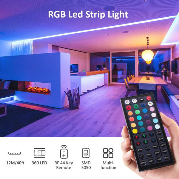 Banda LED RGB Novostela 16m, 480 Leduri, 36W, Telecomanda RF cu 44 butoane