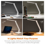 Lampa de birou Smart LED TaoTronics TT-DL02 control Touch, 4 moduri lumina, 14W, USB, Alba