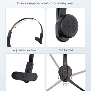 Casti wifi TaoTronics TT-BH041, Microfon, AI Noise Cancelling, Call Center, Bluetooth 5.0, functionare 34 ore, USB Bluetooth Dongle inclus