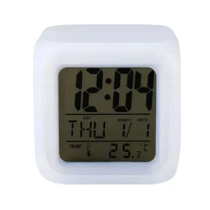 Ceas de masa Cameleon digital iluminat LED, Malatec, temperatura, calendar, functie alarma, 8 melodii