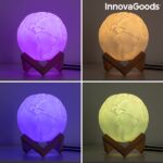 Lampa LED reincarcabila Planeta Pamant Worldy Gadget Tech, cu acumulator, 16 culori diferite, telecomanda