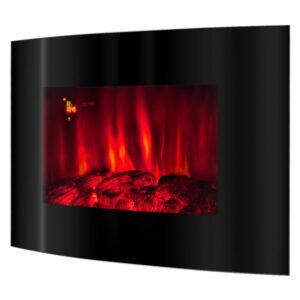 Semineu Electric Art Flame Carlos 3D, 3 teme de culoare, Functie incalzire, Telecomanda, Timer, 7501500W, negru (5)