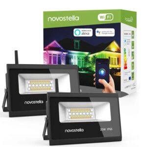 Set 2 proiectoare de podea LED RGB Novostella, Smart, Wifi, Alexa,Google, 20W, Exterior IP66 waterproof