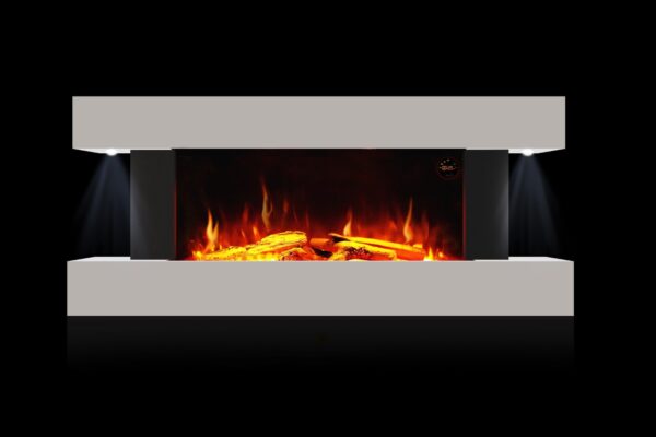 Semineu Electric Luxe Fire 3D cu Sunet busteni, Smart WIFI, 132 cm, 7 teme de culoare, Functie incalzire, Telecomanda, Timer, 1000W/ 2000W