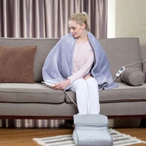 Dispozitiv de masaj picioare cu functie incalzire, telecomanda, termostat, interior imblanit