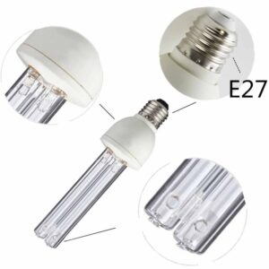 Bec UV-C 25W bactericid fara ozon pentru sterilizare, soclu E27, pentru suprafata 25 mp, 254 nm