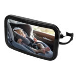 Oglinda auto supraveghere bebe, MT MALATEC, fixare tetiera, suport anti-alunecare 360 grade, 30x20 cm (1)