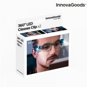 Clips cu LED pentru ochelari 360º InnovaGoods Gadget Tech (pachet de 2)