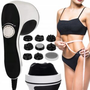 Aparat de masaj multifunctional cu infrarosu, slabire si relaxare, 9 accesorii, alb/negru