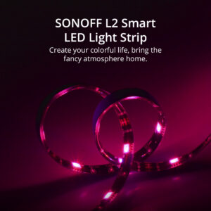 Banda LED Sonoff Wifi RGB L2 5m, Sincronizare Muzica, Waterproof IP65, Wifi, Bluetooth, Telecomanda
