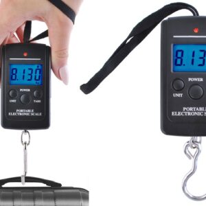 Cantar Digital De Mana Portabil Best Hook, Capacitate 40 kg, Universal, Display LCD, functie TARE, albastru
