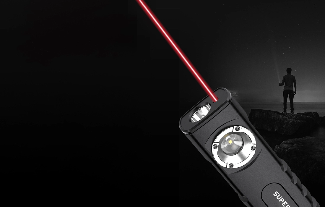 Lanterna Multifunctionala LED Superfire G20 Laser 500 lumeni acumulator 2000 mAh incarcare USB C 6