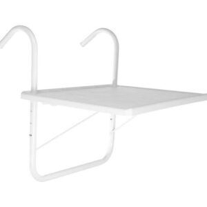 Masa de balcon suspendata rabatabila, unghi inclinare ajustabil, cadru otel, alb, 40x52 cm (4)