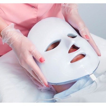 Masca cu Led Fototerapie tratament afectiuni ten acnee pete riduri grasime 7 lumini fotonice 2