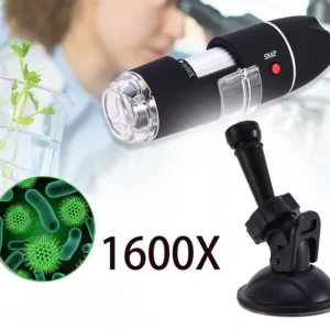 Microscop digital portabil 1600X, USB, foto-video, 8 LED-uri, luminozitate reglabila