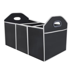 Organizator pliabil de portbagaj cu 3 compartimente, manere sustinere, material textil, negru (5)
