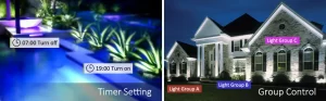 Set 2 proiectoare Smart LED RGB Novostella NTF72 BT Mesh AlexaGoogle 50W Sincronizare muzica Exterior IP66 waterproof Tuya Smart Life 1 2