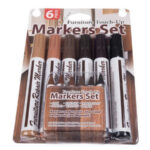 Set markere si creioane cerate corectoare pentru repararea si restaurarea mobilierului, 6 culori
