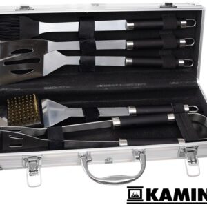 Set ustensile gratar 5 accesorii, otel inoxidabil, carcasa aluminiu,