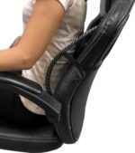 Suport lombar pentru scaun birou, auto, sau acasa, corector ortopedic cu zona de masaj, 40cm , Negru, corector reglabil, imbunatatire postura, New Generation