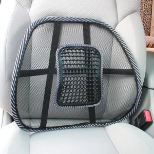 Suport lombar pentru scaun birou, auto, sau acasa, corector ortopedic cu zona de masaj, 40cm , Negru, corector reglabil, imbunatatire postura, New Generation