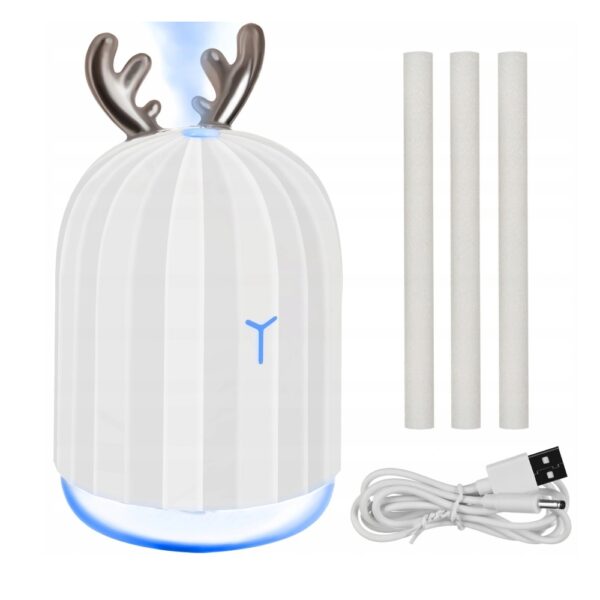 Umidificator de aer cu difuzor de aroma, ultrasunete, 8 culori, 200 ml, incarcare USB