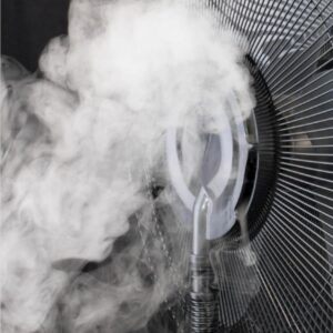 Ventilator cu umidificare Home 75 W, cu oscilare, Telecomanda, Ecran LED, 3 moduri, diametru 40 cm