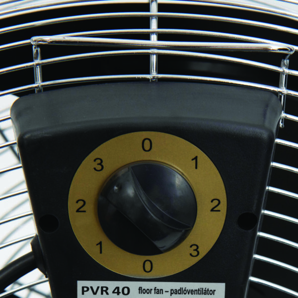 Ventilator de podea industrial Home, 90W, palete metal, 3 trepte de viteza, diametru 40 cm, Inox