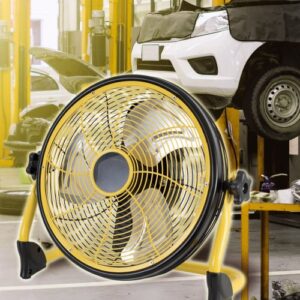 Ventilator de podea, cu acumulator, diametru 30 cm, 20 W, palete metalice, autonomie 3-10 ore de functionare