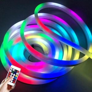 Kit furtun luminos LED SMD RGB Waaterproof, telecomanda, lungime 5 m, alimentare priza