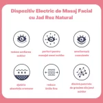 Dispozitiv Electric de Masaj Facial cu Jad Roz Natural, Fototerapie