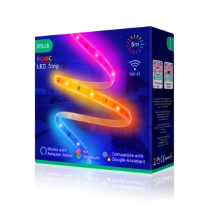 Banda LED Nous Wifi RGBIC F4, 5m, Smart, Sincronizare Muzica, Control Vocal