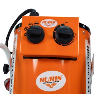 Aeroterma electrica Ruris VULCANO 500, 5000 W, 48 mp, 411mc/h, 3 trepte incalzire, termostat