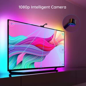 Banda LED Govee DreamView T1 TV Backlight Wi-Fi RGBIC, Camera ColorSense 1080p HD, 75-85 inch
