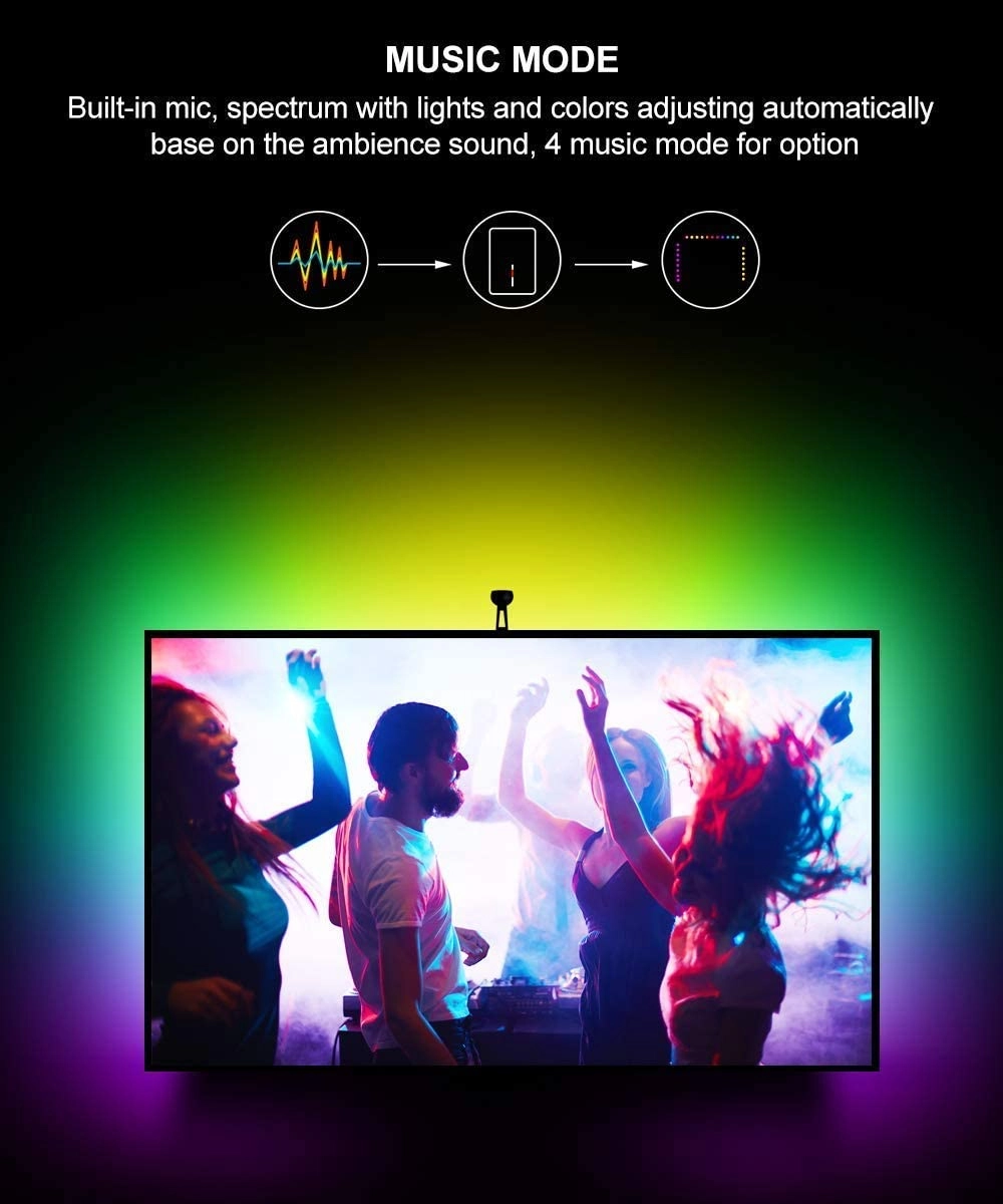 Banda LED Govee DreamView T1 TV Backlight Wi Fi RGBIC Camera ColorSense 1080p HD 75 85 inch 9