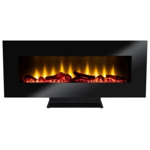 Semineu electric de perete Home 3D, cu talpa, efect flacara, termostat electric, control telecomanda, protectie la supraincalzire, 2 trepte de incalzire, 107 x 50 x 24 cm