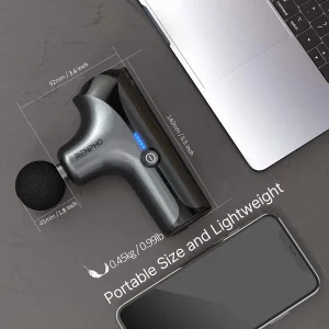 Aparat de masaj Gun Renpho Mini, 5 capete interschimbabile, 5 trepte de viteza, Incarcare USB-C