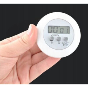 Timer pentru bucatarie afisaj LCD, MT MALATEC, magentic, diametru 6.5 cm, alb