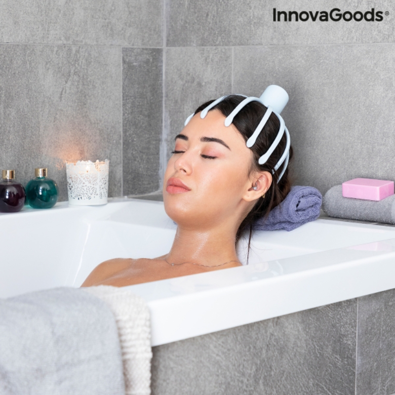 Aparat de masaj pentru cap reincarcabil Helax InnovaGoods Wellness Relax 3 moduri de masaj USB 11