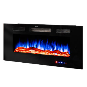 Focar Semineu Electric 3D incorporabil sau de perete Adeli, Multicolor, Functie incalzire, 1500W, Telecomanda, 2 trepte de caldura, 1016*121*650 mm