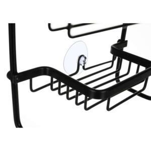 Raft pentru dus suspendat din aluminiu, 3 niveluri, 63 cm, negru