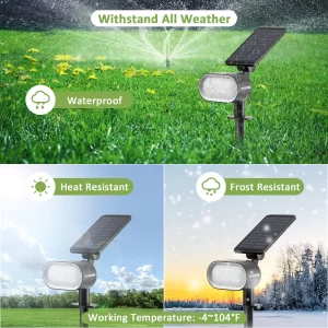 Set 2 lampi solare Novostella Inteligente, Lumina rece si calda, Telecomanda, Senzor amurg, Panou reglabil, 105 lm