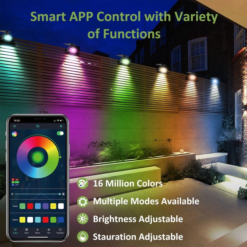 Set 2 lampi solare Novostella RGB Inteligente Bluetooth Control Aplicatie sincroni 2
