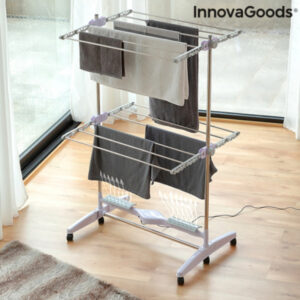 Suport electric de Uscat rufe economic, pliabil, cu flux de aer Breazy Innovagoods, 12 Bare, 24W