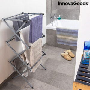 Suport uscare de rufe pliabil si extensibil din metal, cu 3 inaltimi, 11 bare, Cloxy Innovagoods