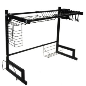 Suport uscator de vase ajustabil din otel inoxidabil, multiple accesorii, 52x65x29 cm